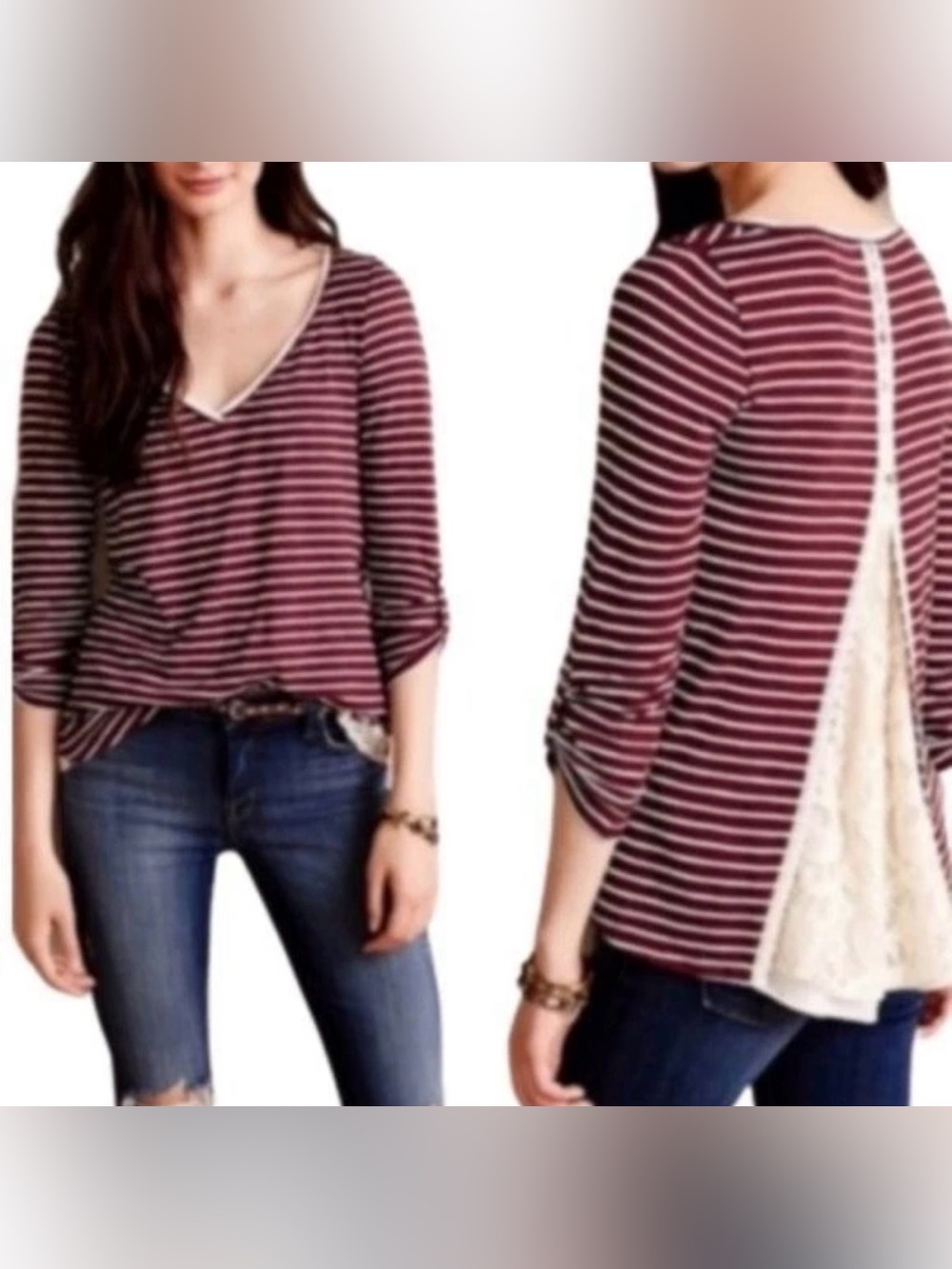 Anthropologie Meadow Rue "Cassia" Striped Top